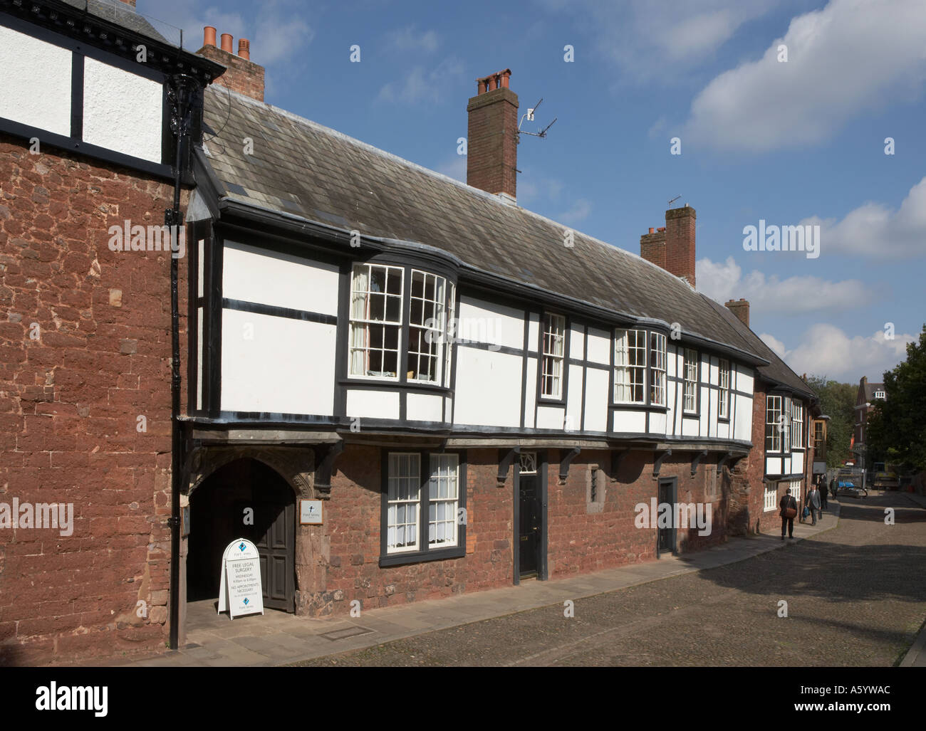 TRADITIONAL BRICK BUILDINGS CATHEDRAL CLOSE EXETER DEVON ENGLAND Stock