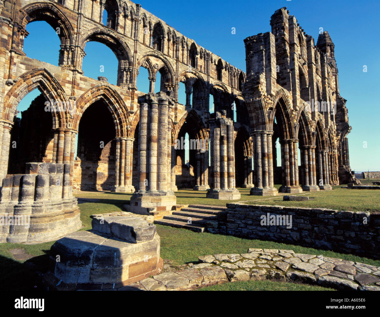 Whitby Part Part of the ruins of Whitby Abbey, Whitby, North Yorkshire, England, UK ...