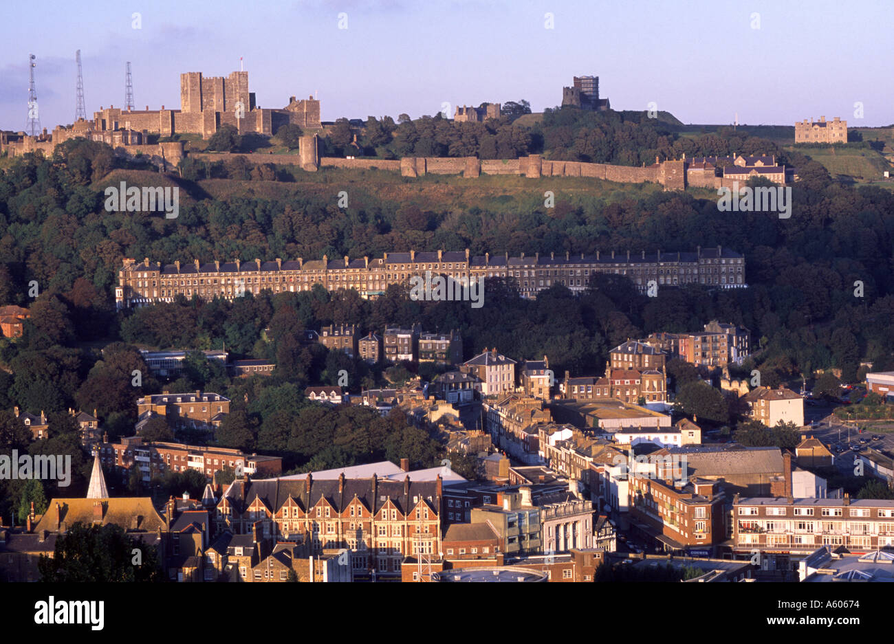 Dover Castle and town Kent UK Stock Photo Alamy