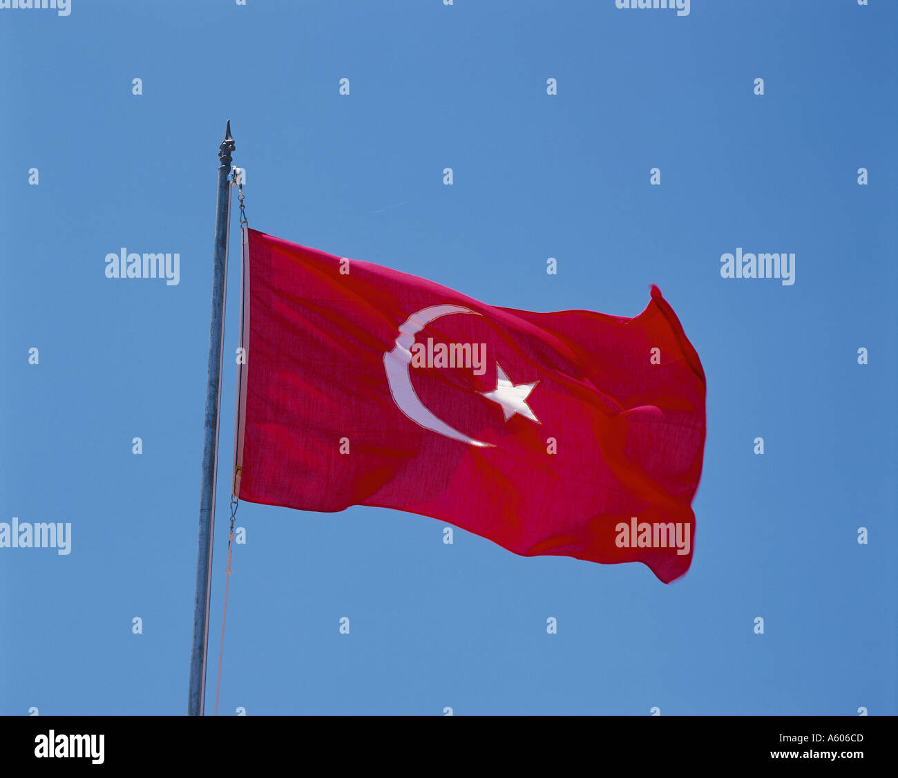 Turkish flag Stock Photo