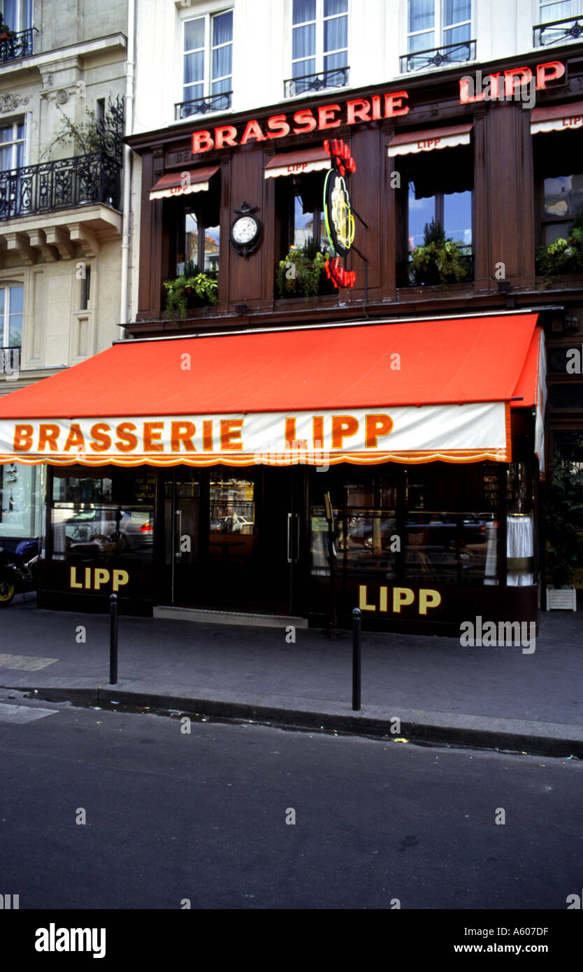 Famous Lipp restaurant in Paris Saint Germain district France Stock ...