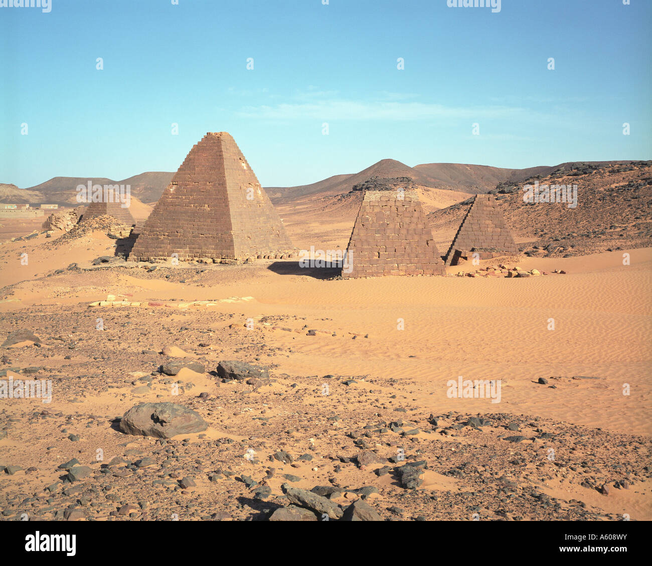 Meroe pyramids, Sudan Stock Photo