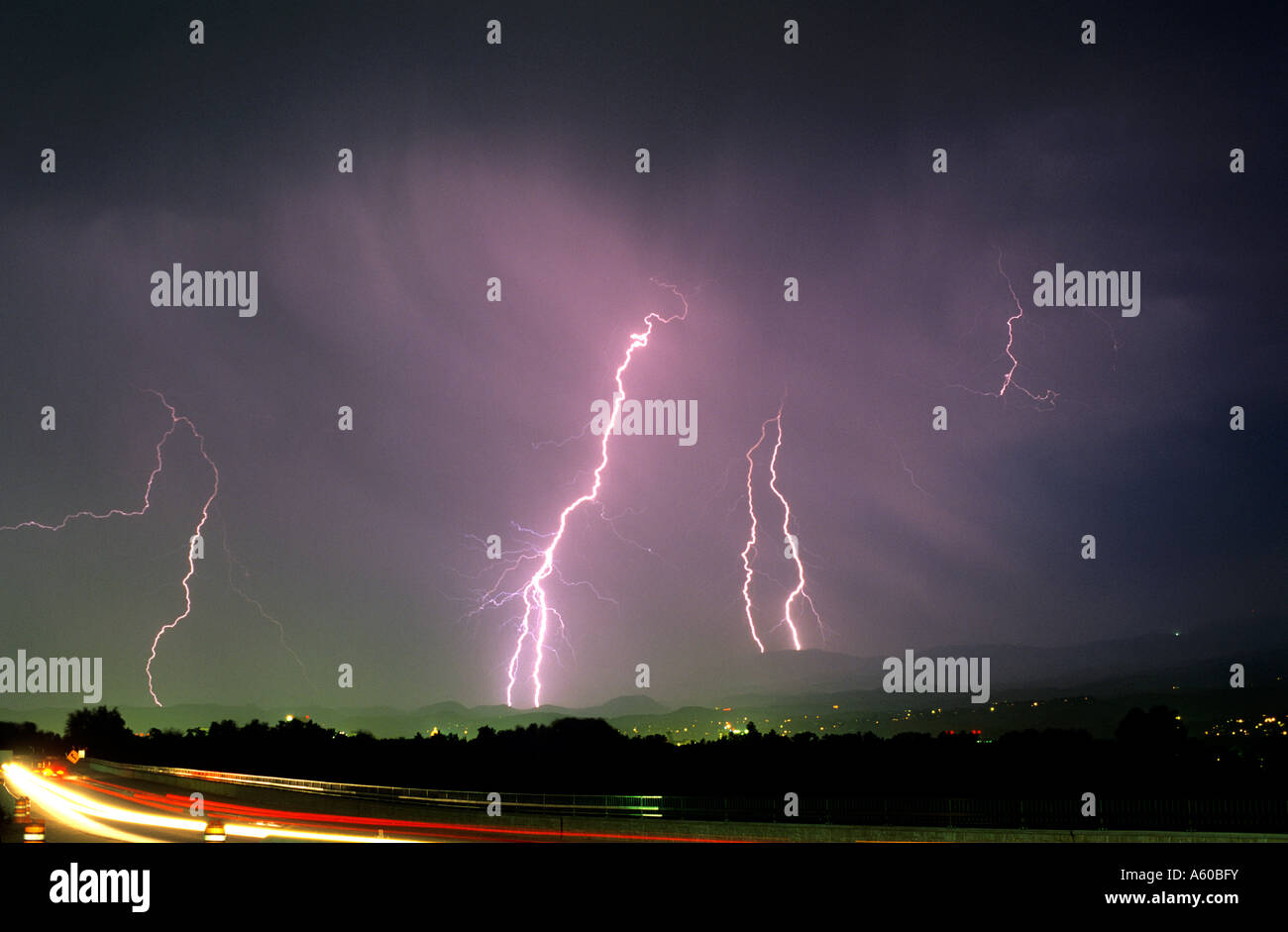 Lightning over Boise Idaho Stock Photo - Alamy