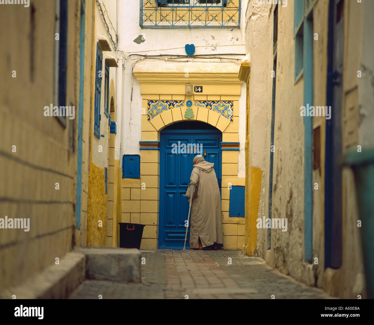 Old man in Essaouira, Morocco Stock Photo
