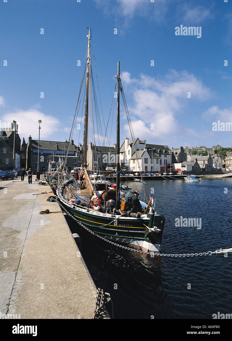 dh Fifie type herring drifter LERWICK HARBOUR SHETLAND two masted ...