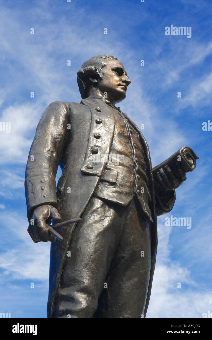 Statue of Captain James Cook, Vancouver Island, British Columbia, Canada Stock Photo