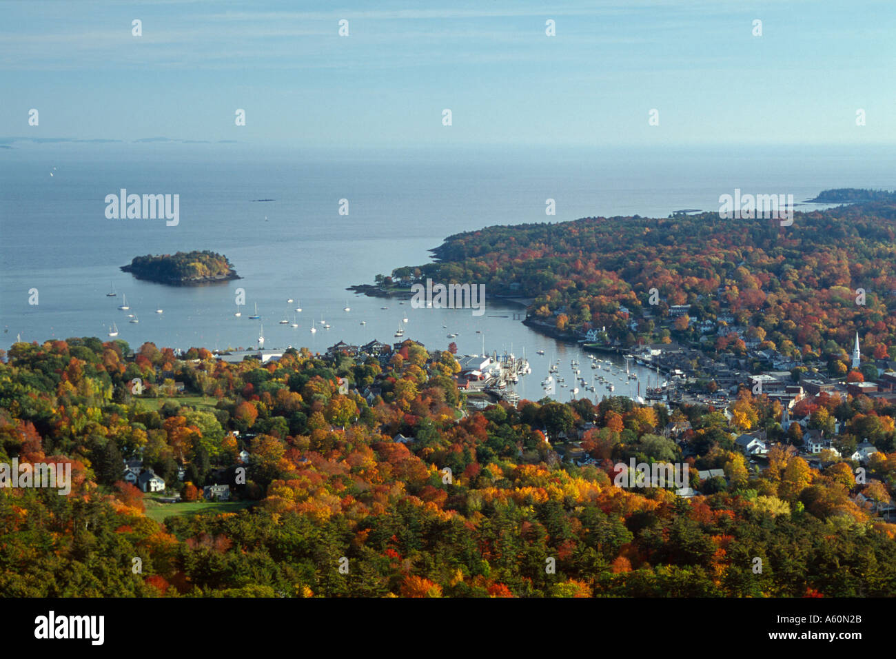 Camden Maine from Mt Battie Stock Photo - Alamy