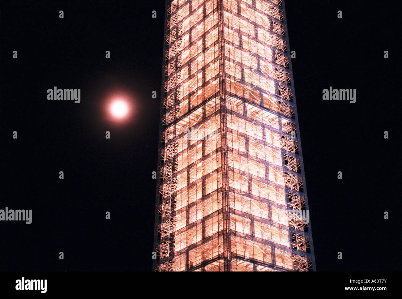 Washington Monument with scaffolding in Washington D.C. Stock Photo