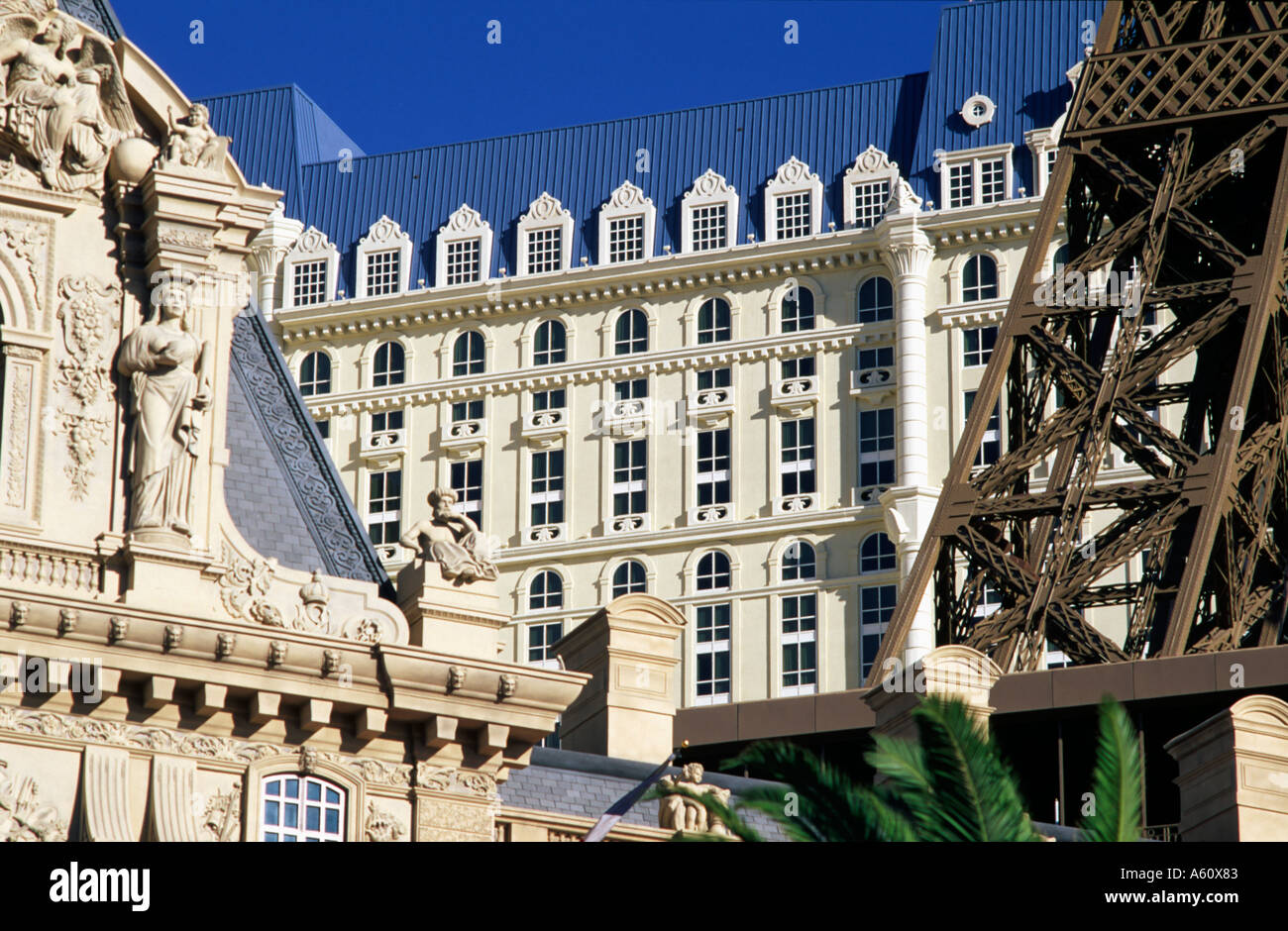 French style architecture replicated in the Paris Hotel, Las Vegas, Nevada  Stock Photo - Alamy