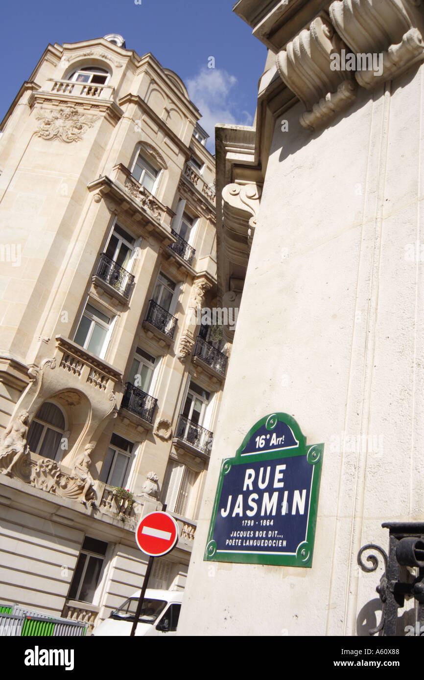 Rue Jasmin Paris France Stock Photo Alamy