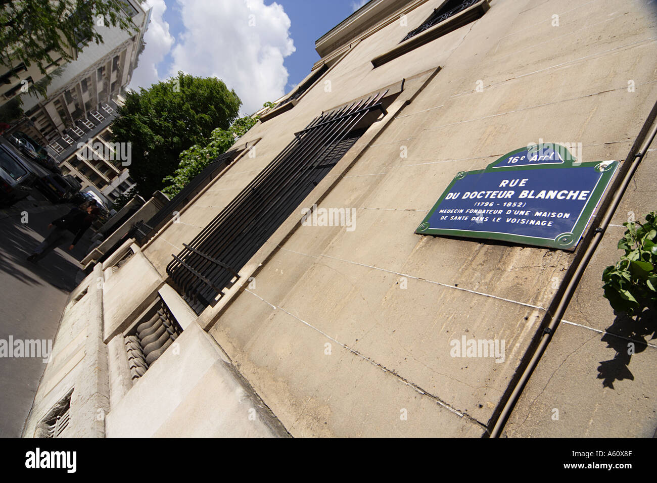 Rue du Docteur Blanche near to Le Corbusiers Villa La Roche home to Le Corbusier Foundation Paris France Stock Photo