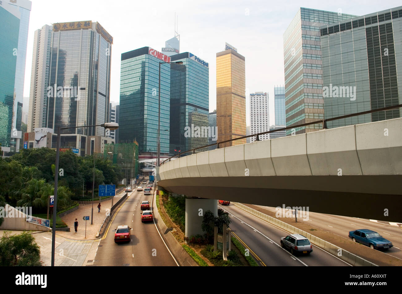 Hong Kong Island, China. Looking west along Harcourt Road in the