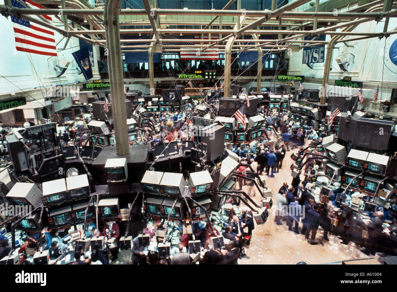 New York, NY, USA, New York Stock Exchange interior Overview  Floor with "Stock Traders" Aerial View from Above, 1980s new york Stock Photo