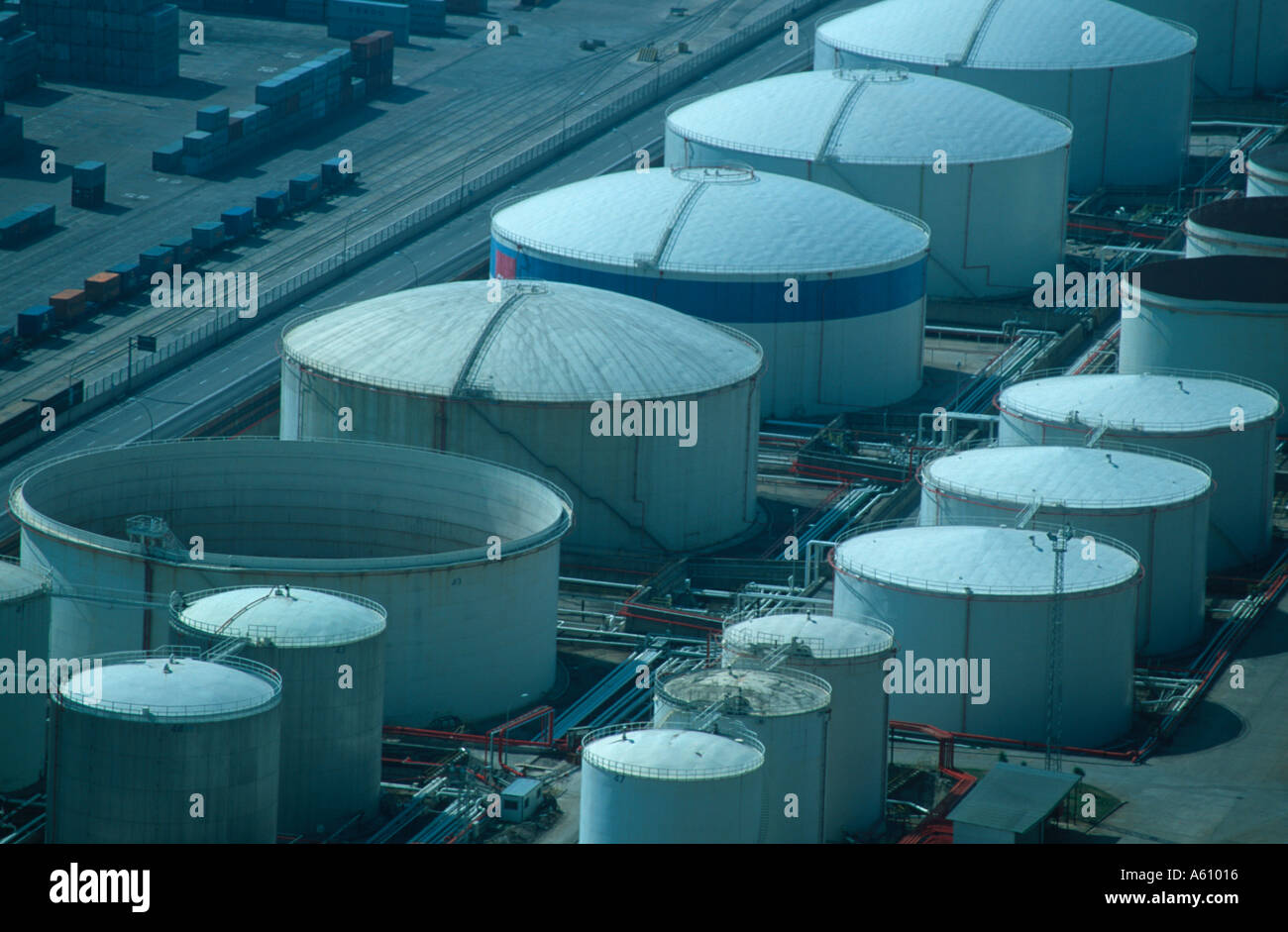 Fuel storage vessels Barcelona docks Stock Photo Alamy