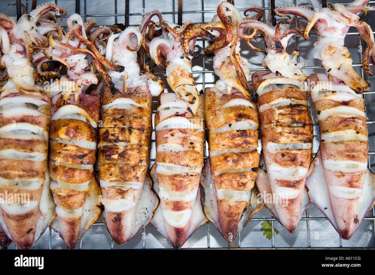 Grilled Octopus Thailand Stock Photo Alamy