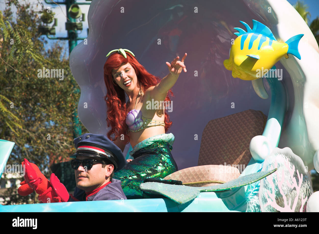 Mermaid, Disney Stars and Motor Car Parade, Disney MGM Studios, Orlando, Florida, USA Stock Photo