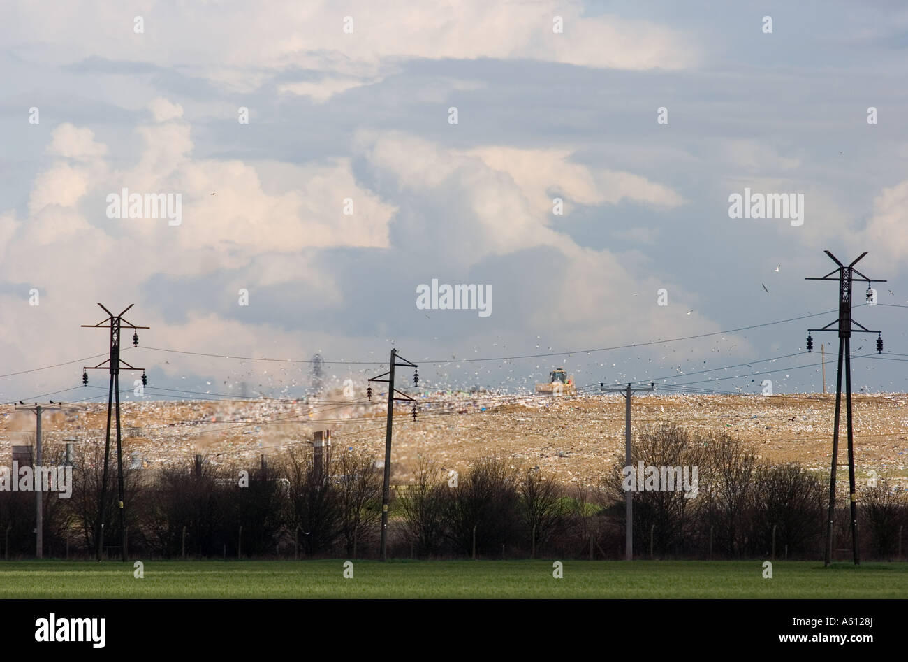 Landfill rubbish disposal site near Mucking in Essex Stock Photo Alamy