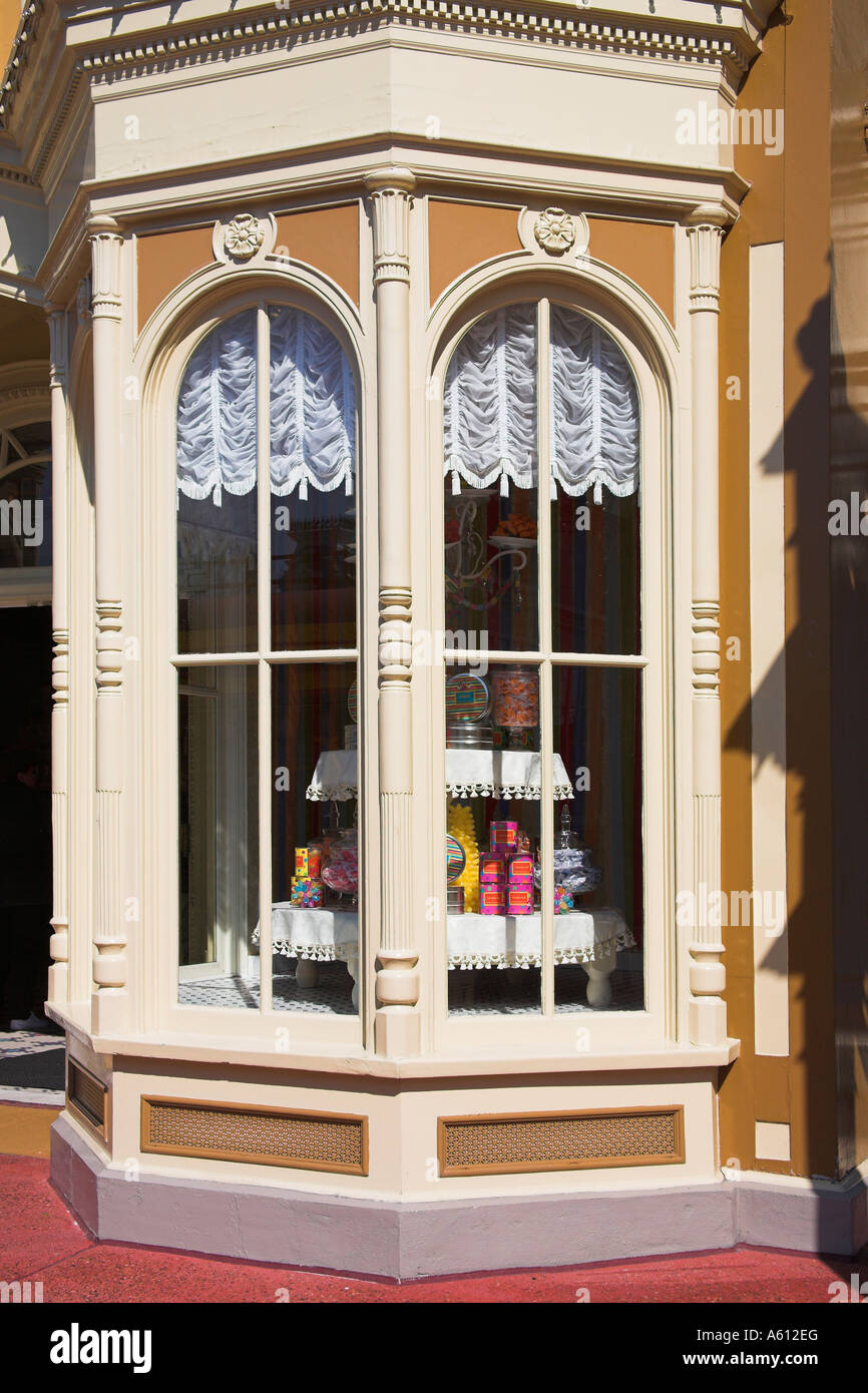 Candy and sweet shop window, Main Street, Magic Kingdom, Disney World, Orlando, Florida, USA Stock Photo