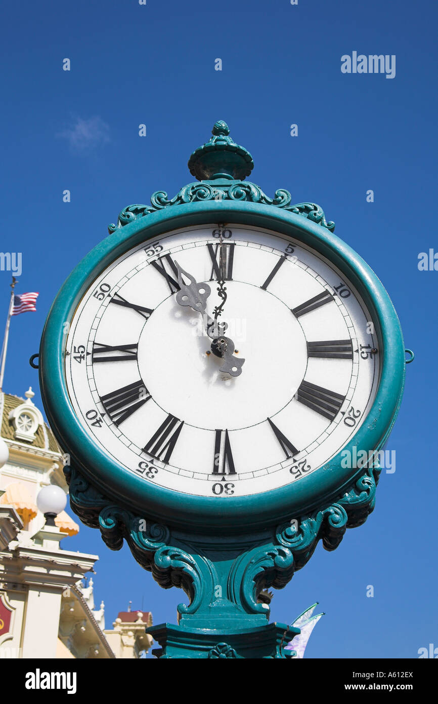 Large ornate clock in Main Street, Magic Kingdom, Disney World, Orlando