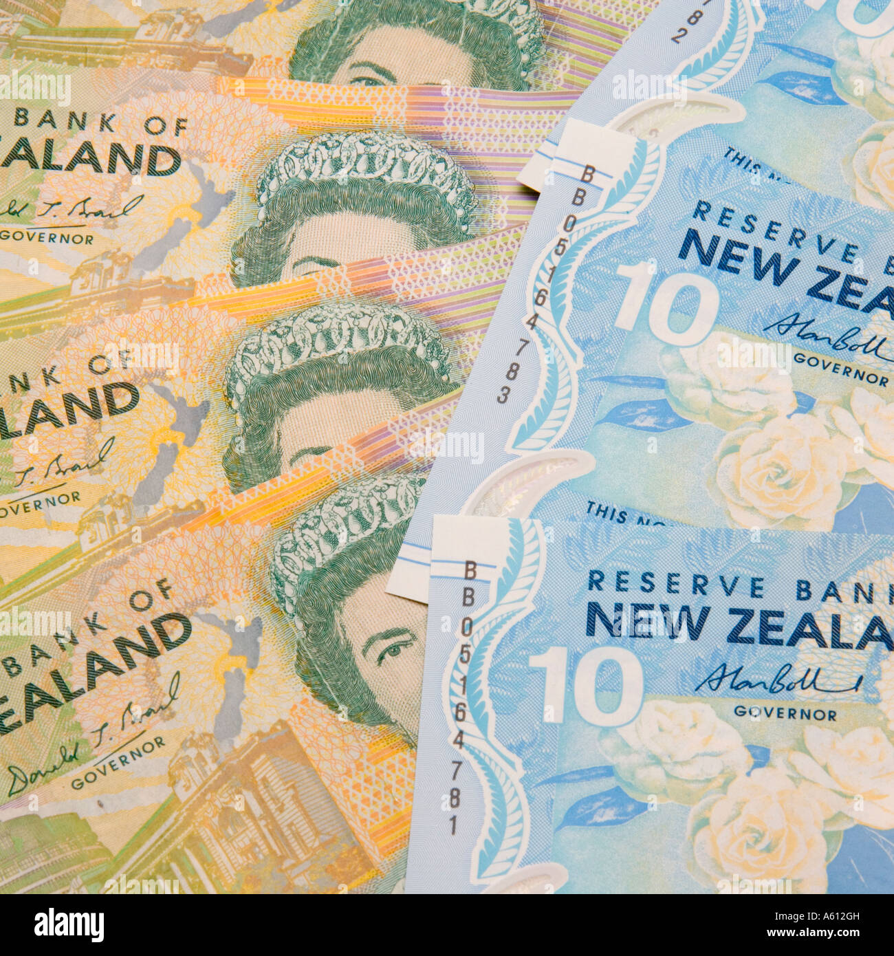 New Zealand dollars, tens and twenties Stock Photo