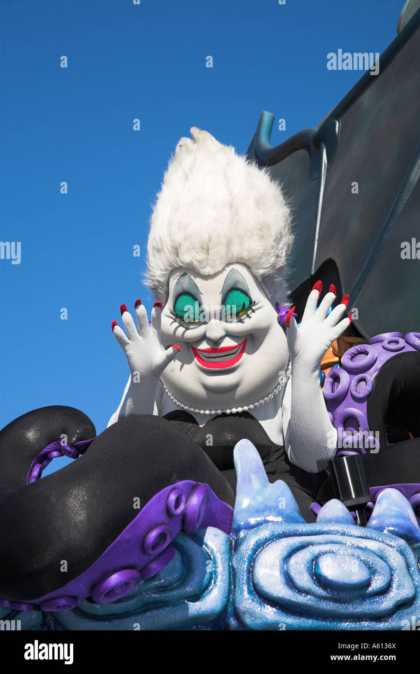 Ursula, Little Mermaid Character, Disney Dreams Come True Parade, Magic Kingdom, Disney World, Orlando, Florida, USA Stock Photo