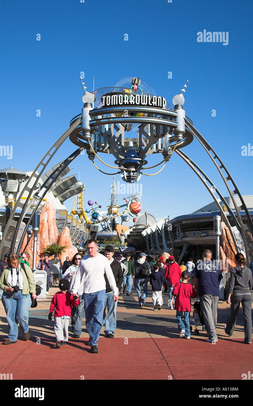 Entrance to Tomorrowland, Magic Kingdom, Disney World, Orlando, Florida