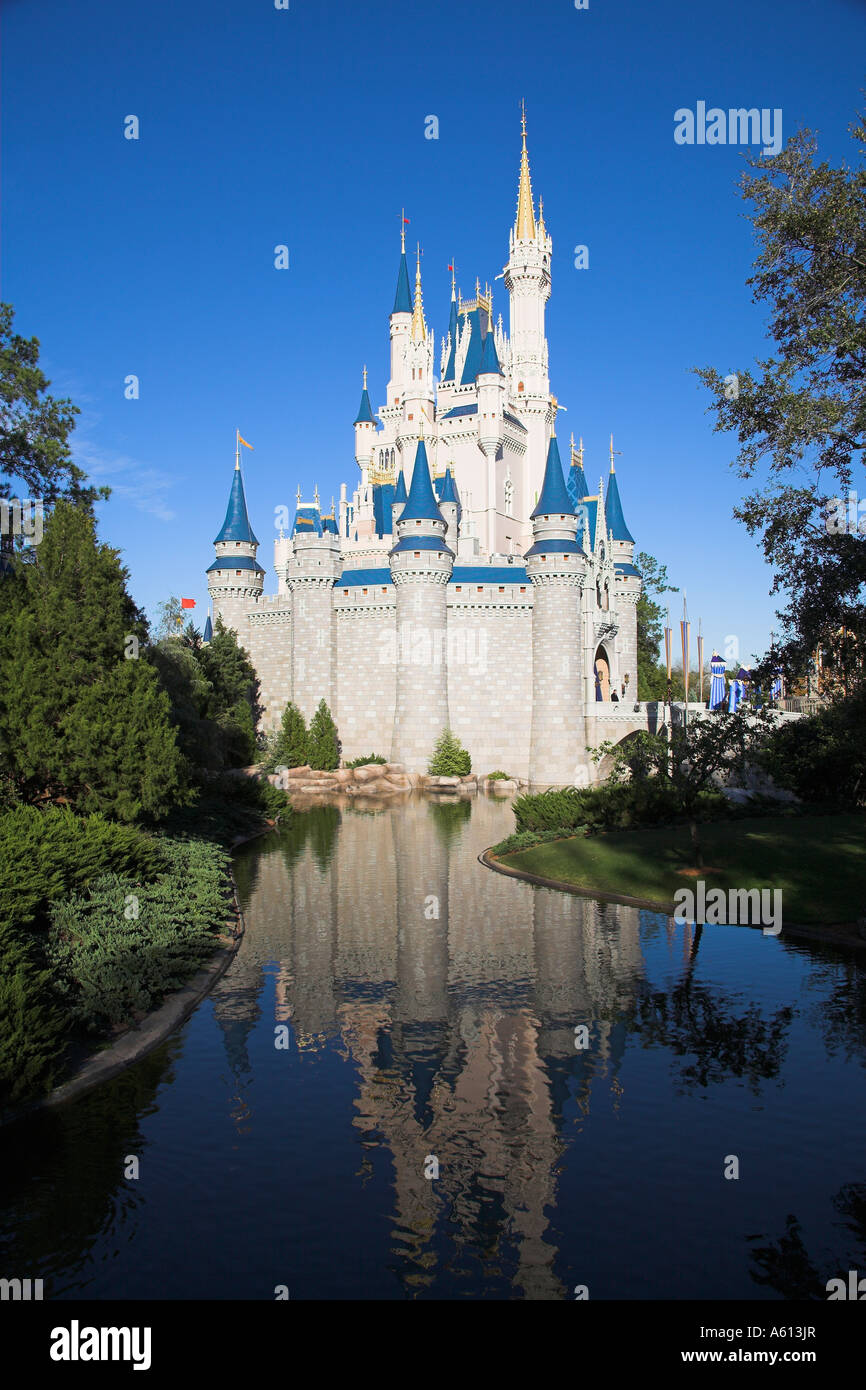 Cinderella Castle And Reflection In Lake Magic Kingdom Disney World Orlando Florida Usa Stock Photo Alamy