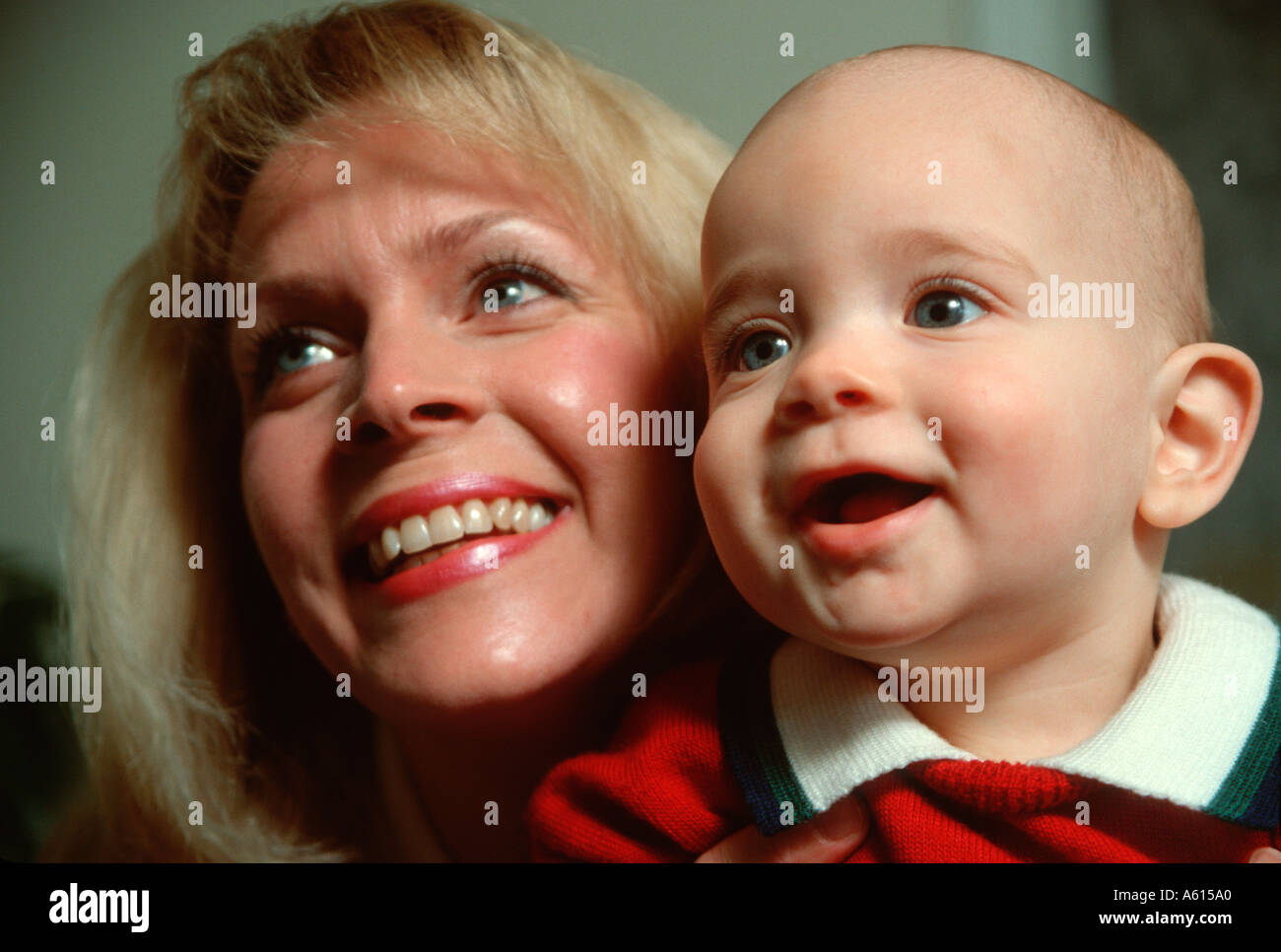 Mother and Son in a light moment Stock Photo - Alamy