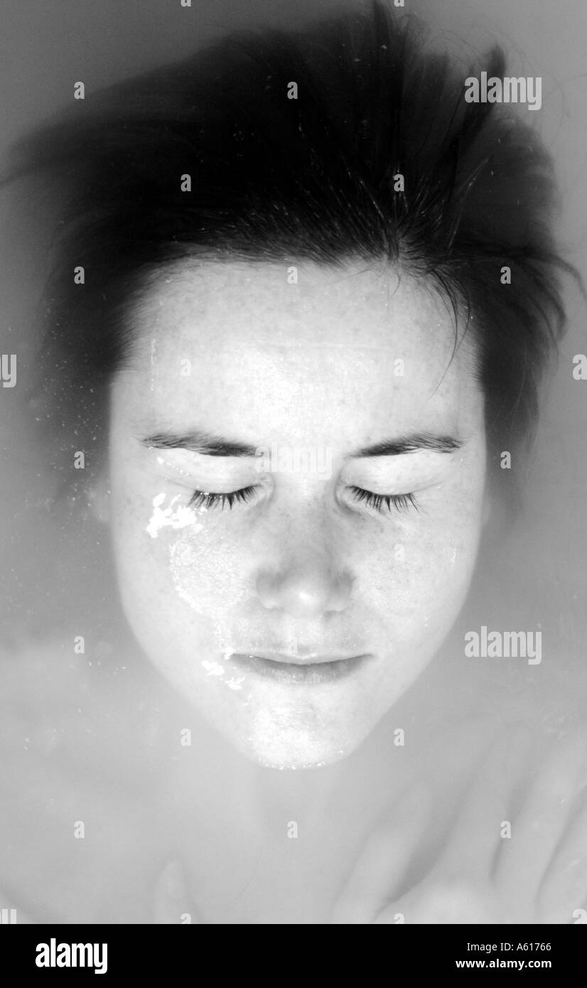 Woman face eyes closed Black and White Stock Photos & Images - Alamy