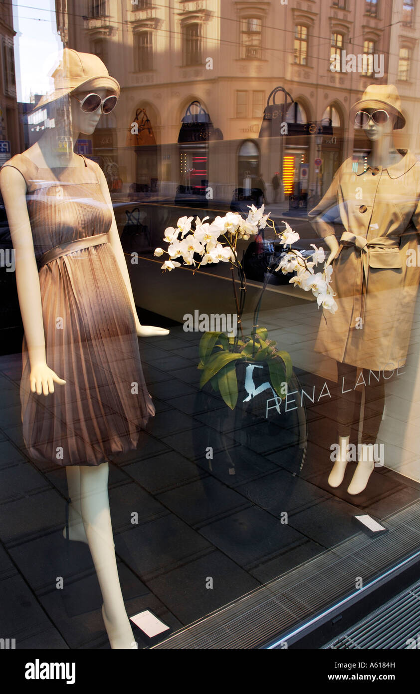Fashion shop window, Maximilianstrasse, Munich, Bavaria, Germany Stock