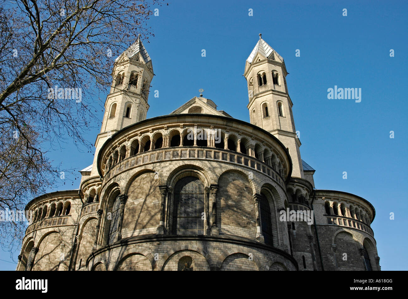 St. Aposteln, romanic church, Cologne, North Rhine-Westphalia, Germany Stock Photo