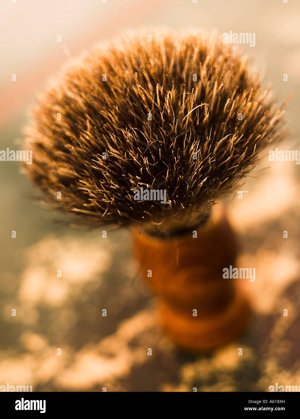 Shaving brush made out of badger hair Stock Photo Alamy