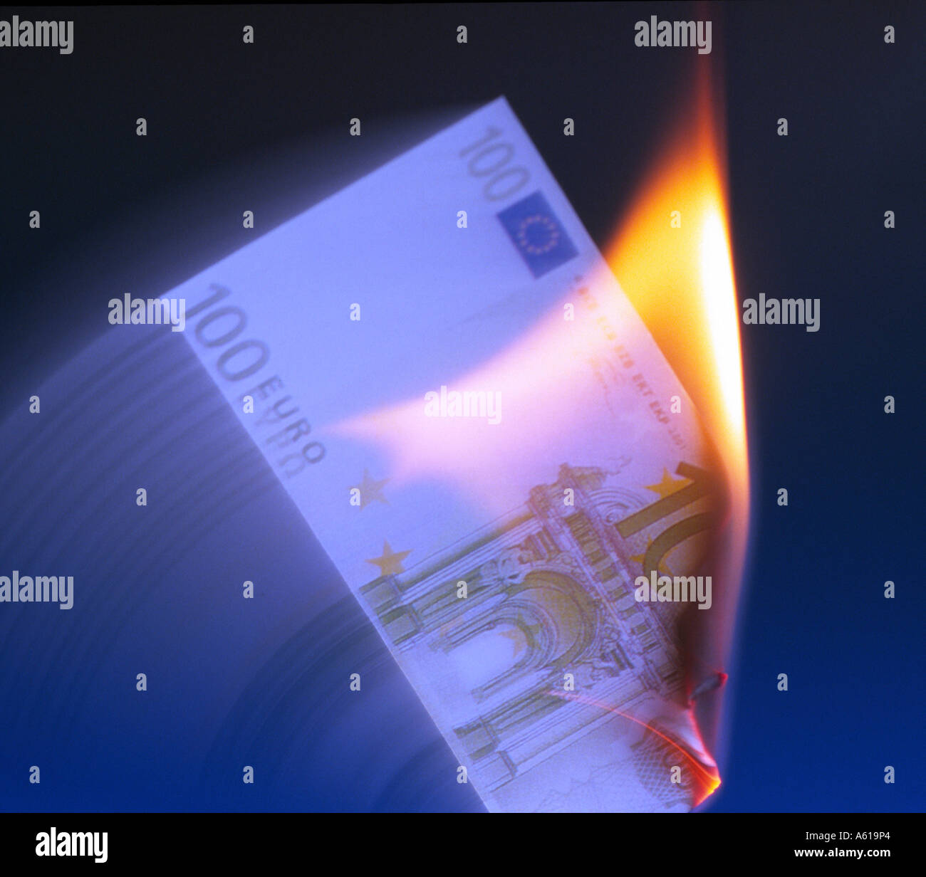 Close-up of burning one hundred euro banknote Stock Photo - Alamy