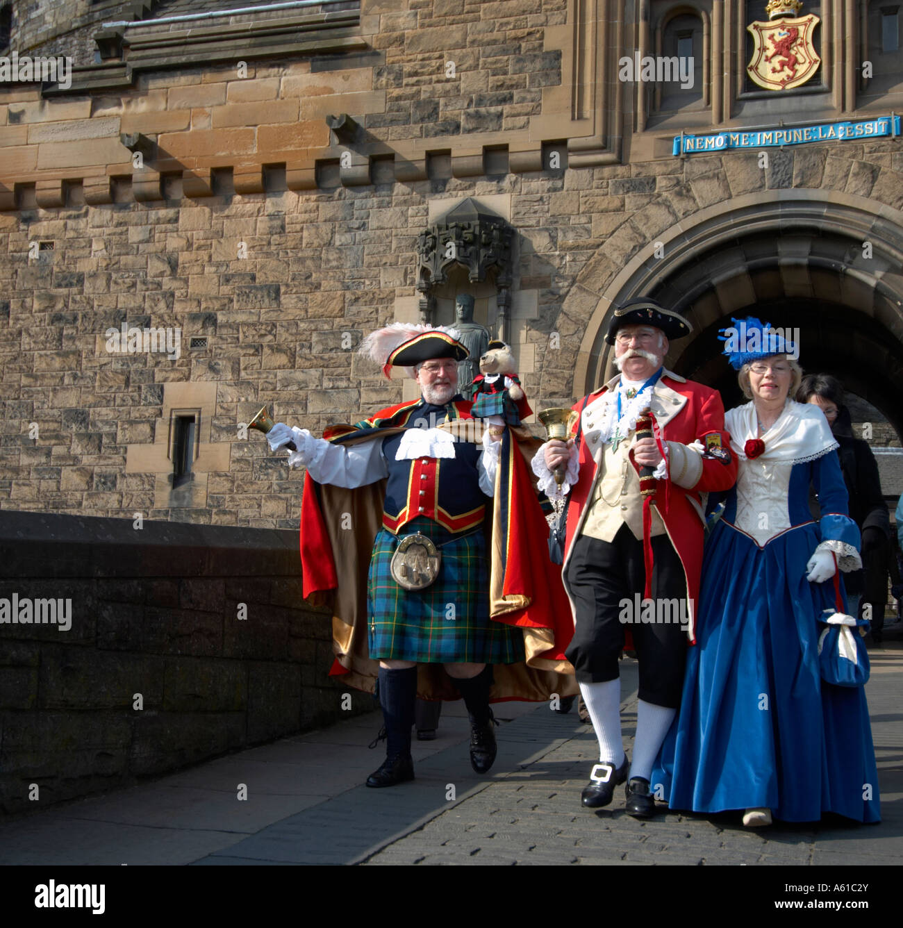 Town criers parading at Edinburgh Castle Stock Photo
