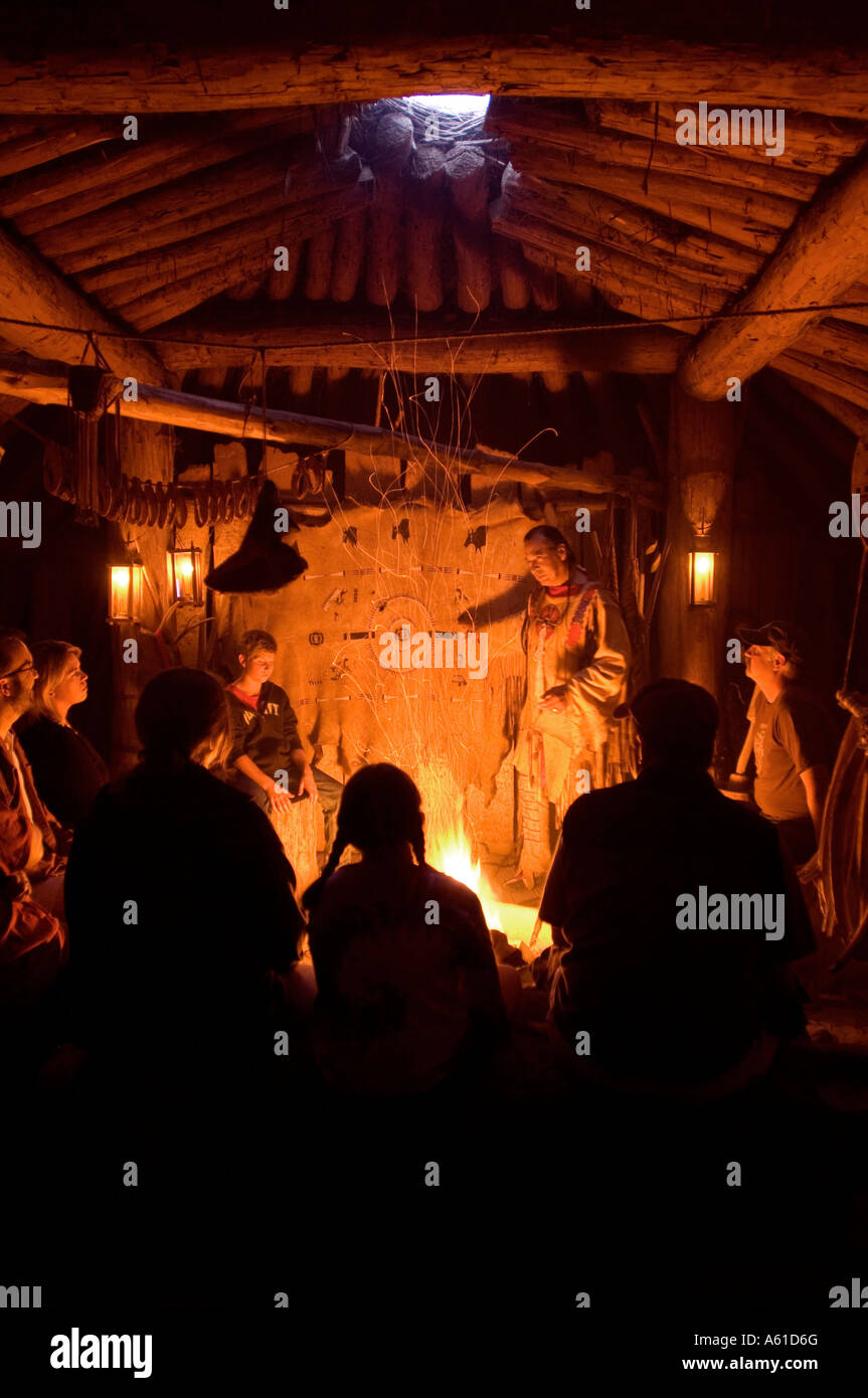 Native Americans in an Earth Lodge at Fort Abraham Lincoln State Park