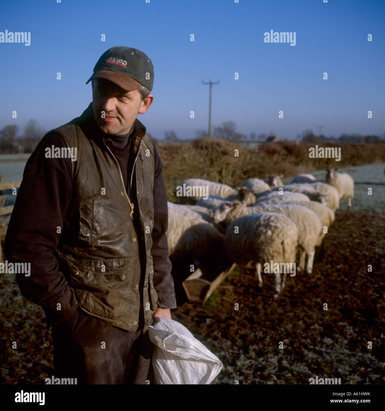 Farmer Matthew Lane at the Papley farm self catering cottages in Rural Northamptonshire Stock Photo