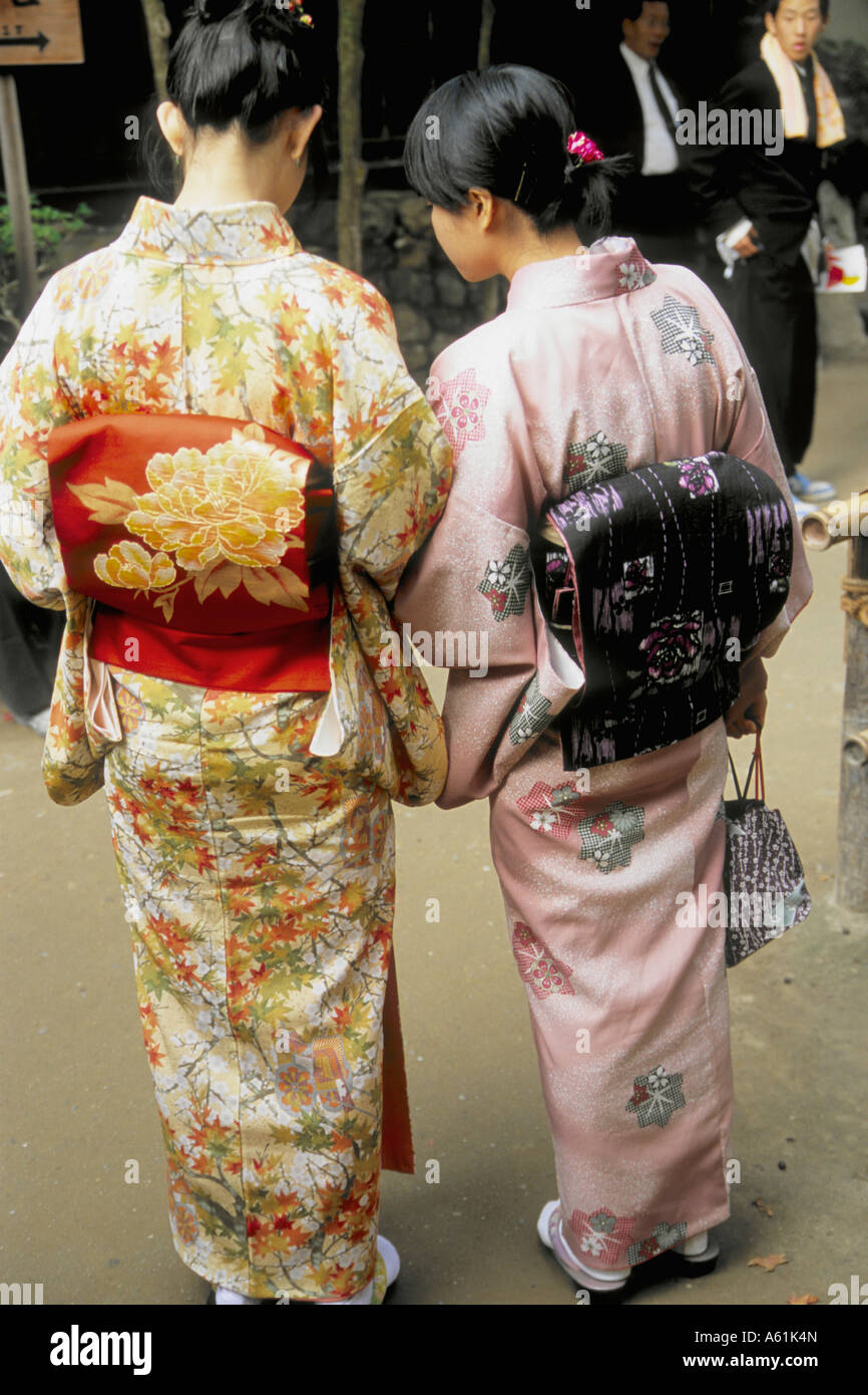 Japan Kansai Kyoto ladies in kimono Stock Photo