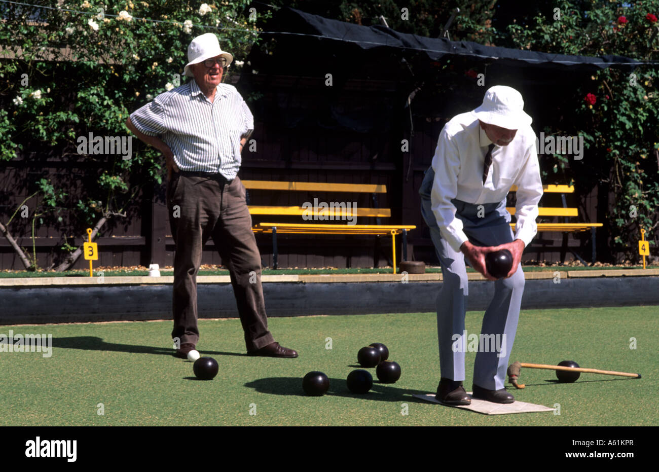 Adelaide Australia a 95 year old man with cane bowling and the sport of