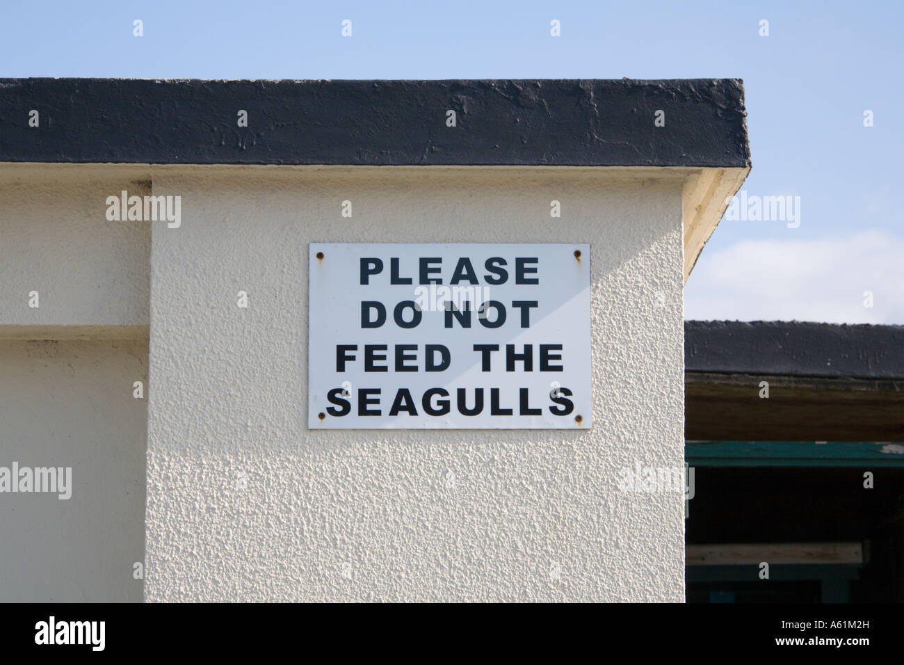 Warning sign on Cornish beach Stock Photo