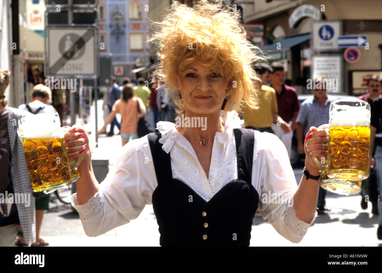 Life In Germany Celebration With Beer Waitress At The Famous Stock