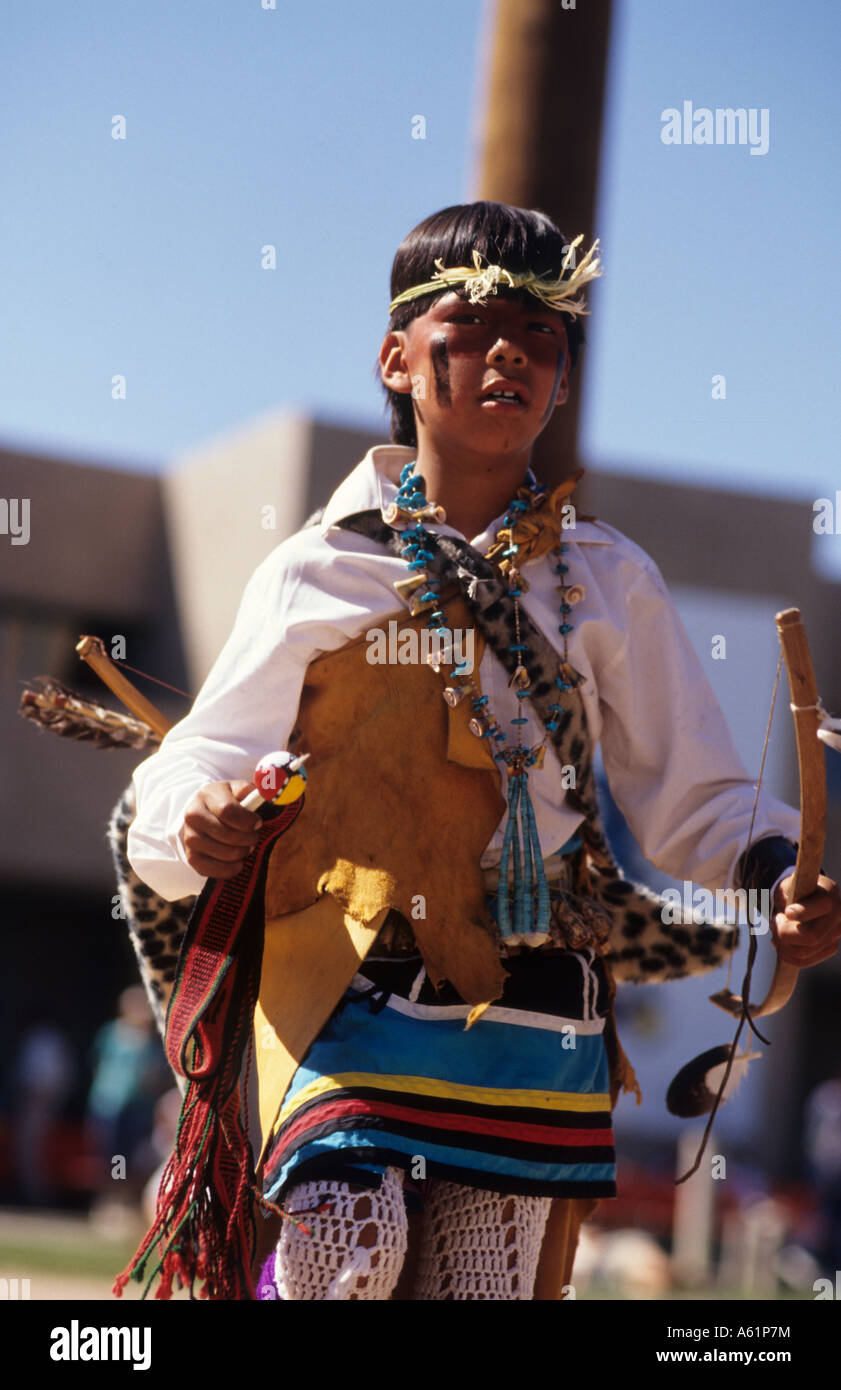 Pueblo Indians in America in their native costumes at Buffalo Dance in