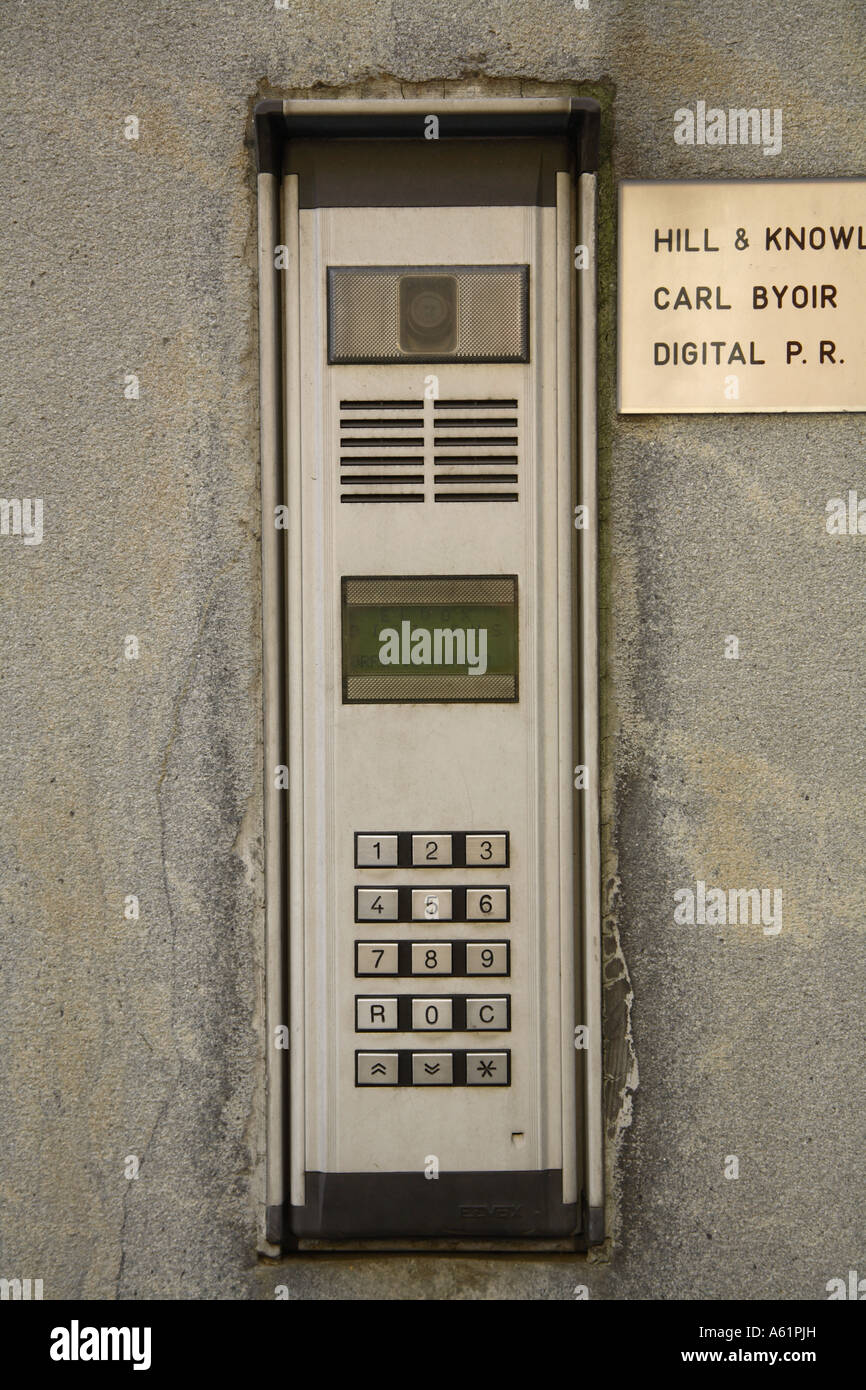 Door Buzzer in a complex Stock Photo Alamy