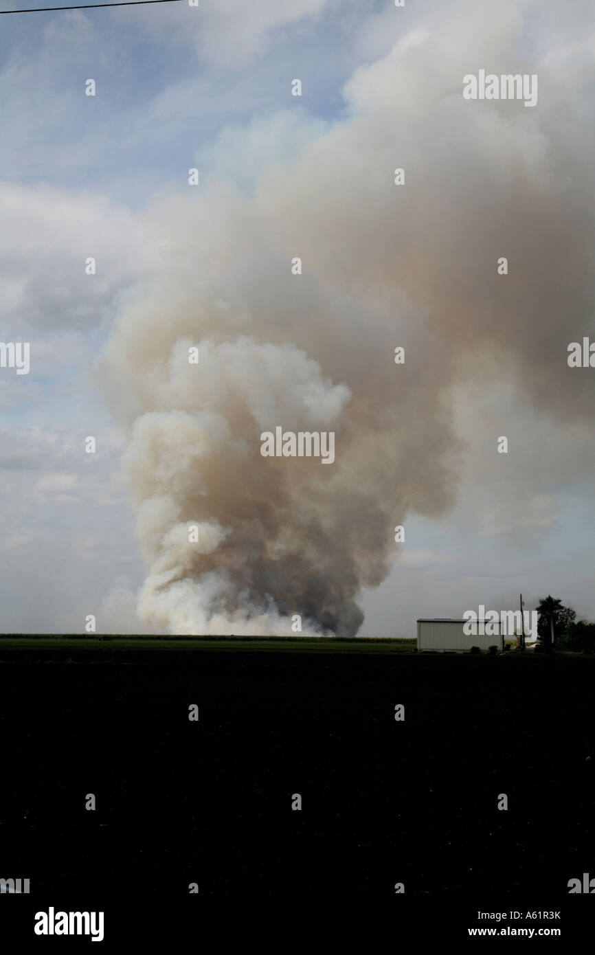 Air pollution from a garbage dump fire near Sebring Florida USA Stock Photo