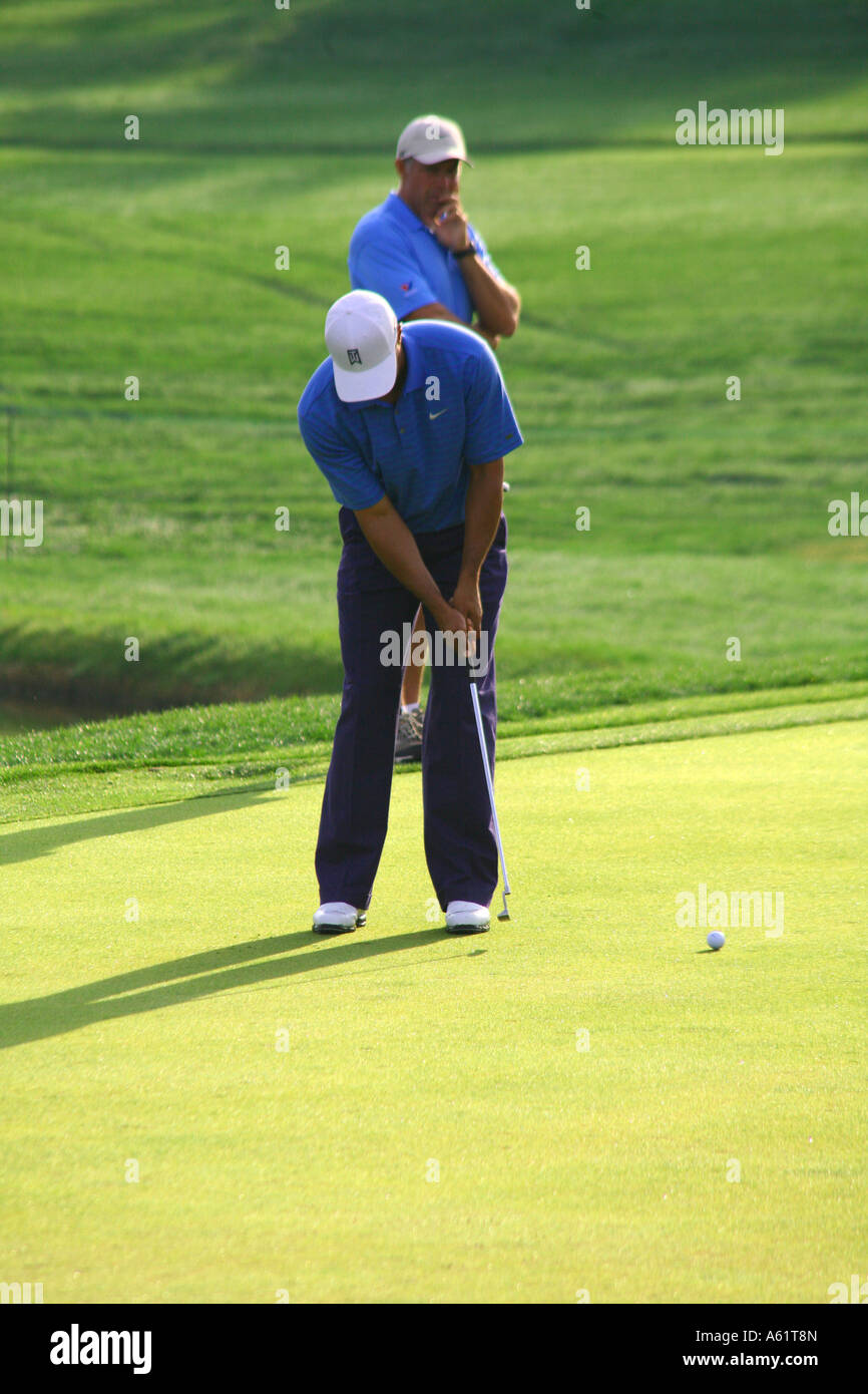Tiger Woods professional golfer caddy Steve Williams Stock Photo Alamy