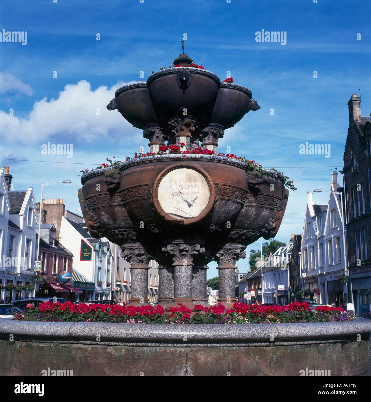 Monument in town, Market Street, St. Andrews, Fife, Scotland Stock Photo