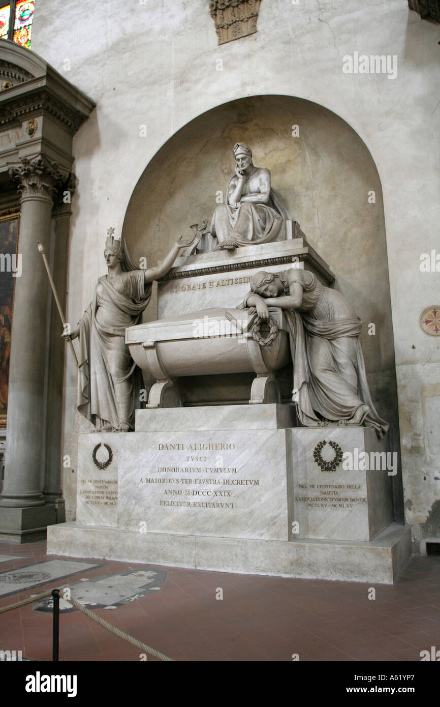 Dante Alighieri tomb Santa Croce church Florence Tuscany Italy