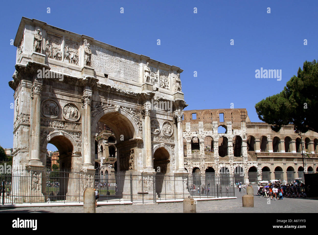 Constantine triumphal arch Rome Lazio Italy Stock Photo