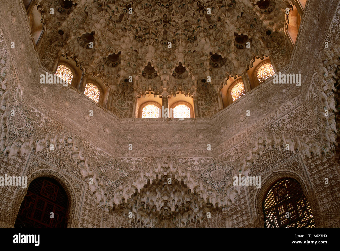 Interiors of palace, The Hall Of The Two Sisters, Alhambra, Granada