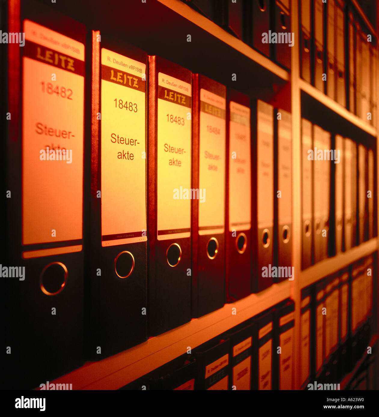 Files on shelves Stock Photo Alamy
