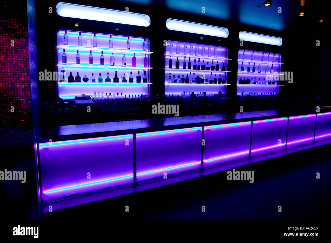 Liquor bottles in Soundbar Chicago Stock Photo Alamy